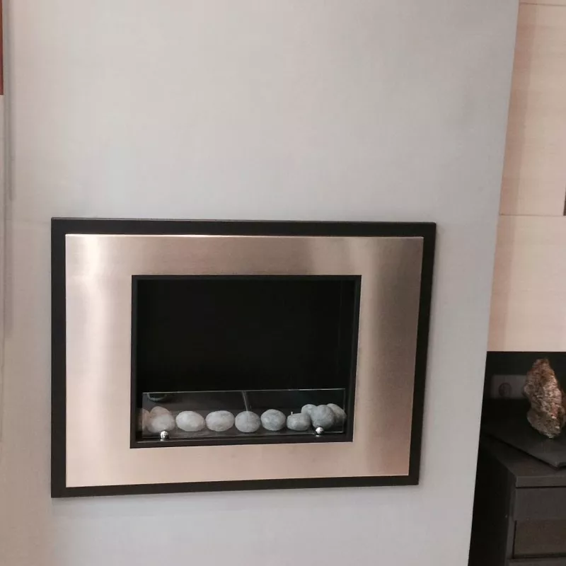 InSignal bio-ethanol haard, 80 x 18 x 59 cm Kleur Geborsteld roestvrij staal Optie Brandwerend glas