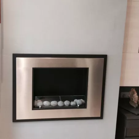 InSignal bio-ethanol haard, 80 x 18 x 59 cm Kleur Geborsteld roestvrij staal Optie Brandwerend glas