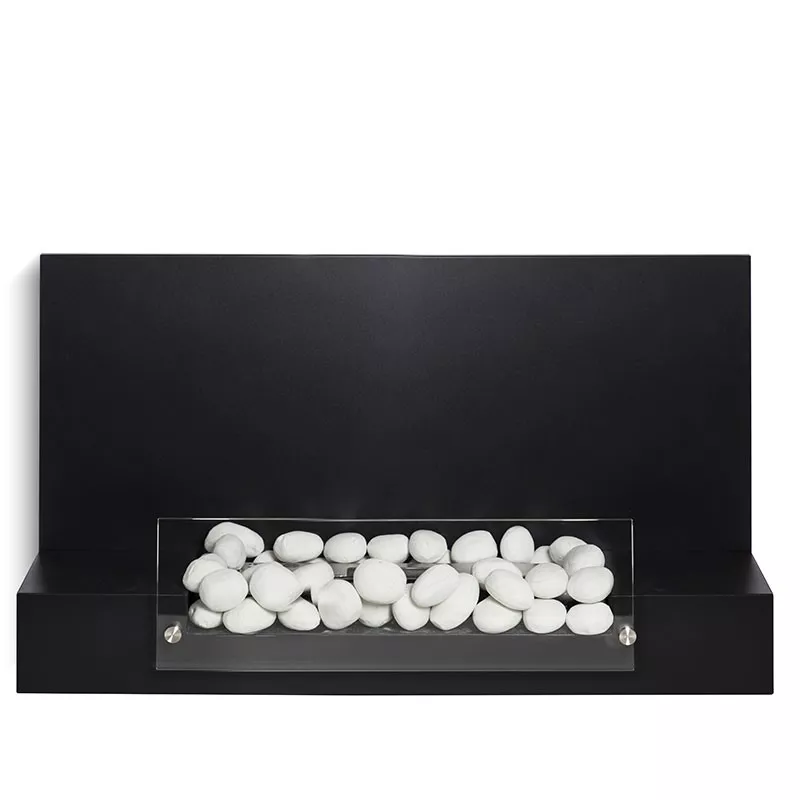 Hybride wand/vloer, ethanol 4kW Kleur Zwart