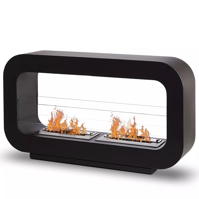 Open haard met twee branders Kleur Zwart