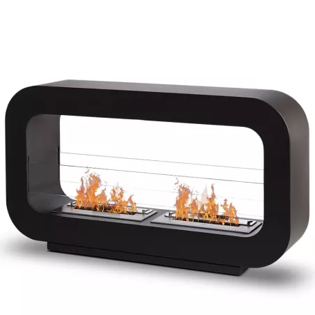 Open haard met twee branders Kleur Zwart