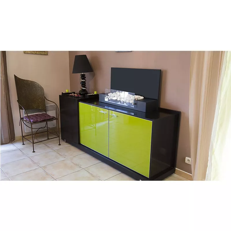 Hybride wand/vloer, ethanol 4kW Kleur Zwart