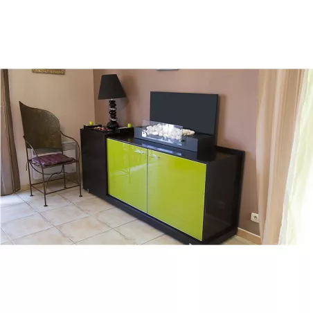 Hybride wand/vloer, ethanol 4kW Kleur Zwart