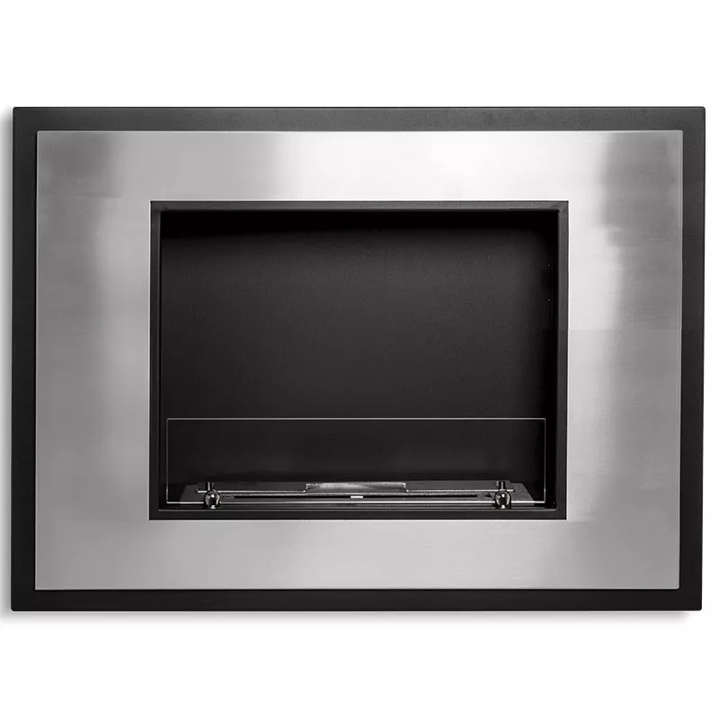 InSignal bio-ethanol haard, 80 x 18 x 59 cm Kleur Geborsteld roestvrij staal Optie Brandwerend glas