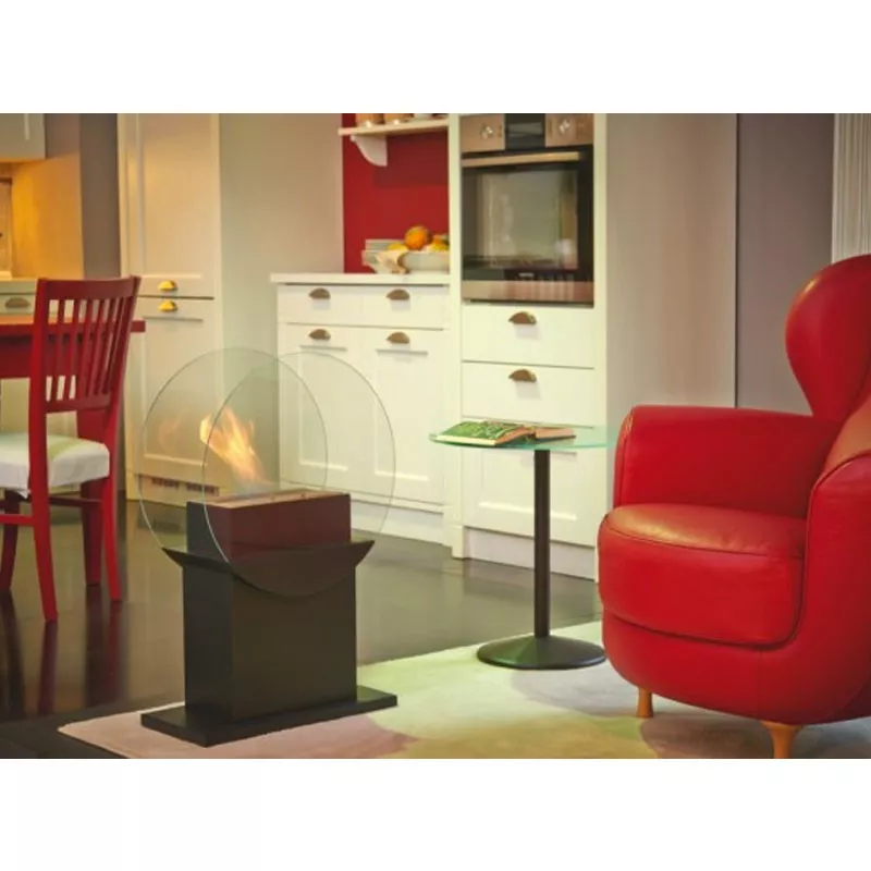 Fluvia vrijstaande haard, 78x60x24cm - 3 kW brander Kleur Zwart