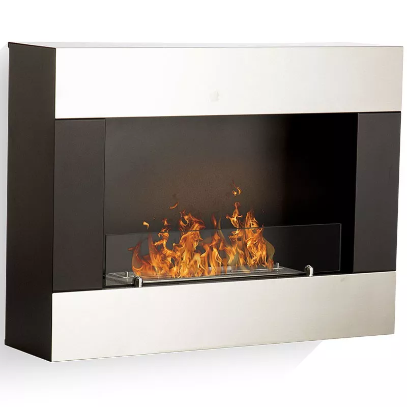 Glamfire organische wandkachel Kleur Geborsteld roestvrij staal