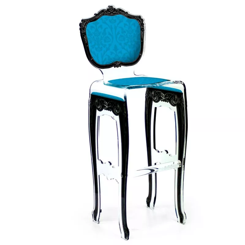 Barokke hoge kruk van Acrila Kleur Blauw