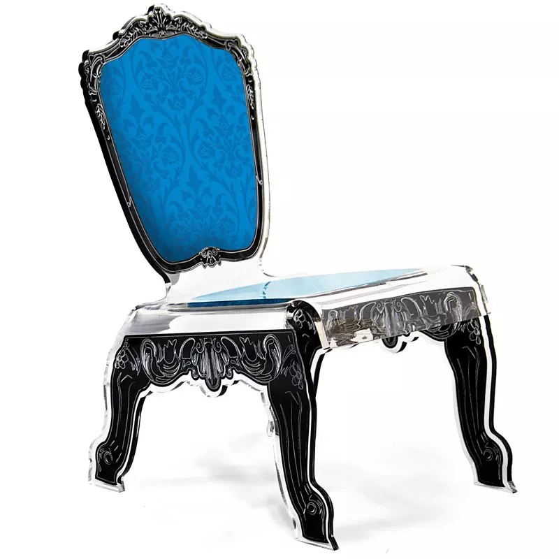 Acrila lage barokstoel Kleur Blauw