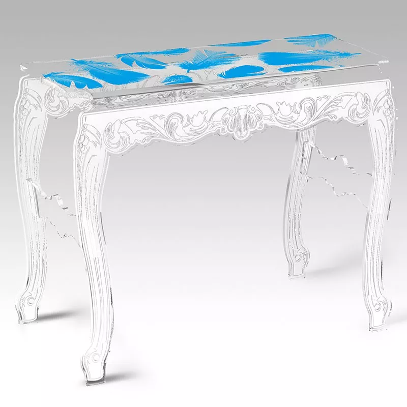 Acrila veren console Kleur Blauw Optie zwarte voeten