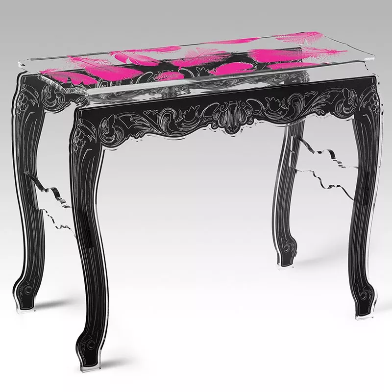 Acrila veren console Kleur Blauw Optie zwarte voeten
