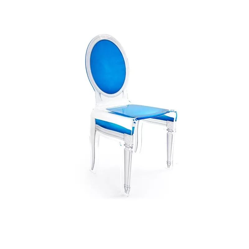 Zestien transparante stoelen in plexiglas Kleur Blauw