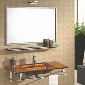 Arpège glazen wastafel en badkameraccessoires