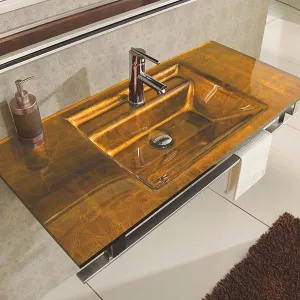Arpège glazen wastafel en badkameraccessoires