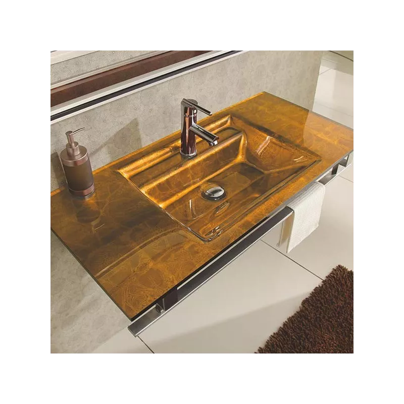 Arpège glazen wastafel en badkameraccessoires