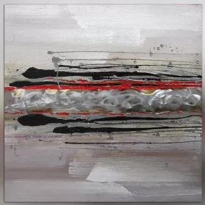 Abstract rood schilderij 80 x 80 cm