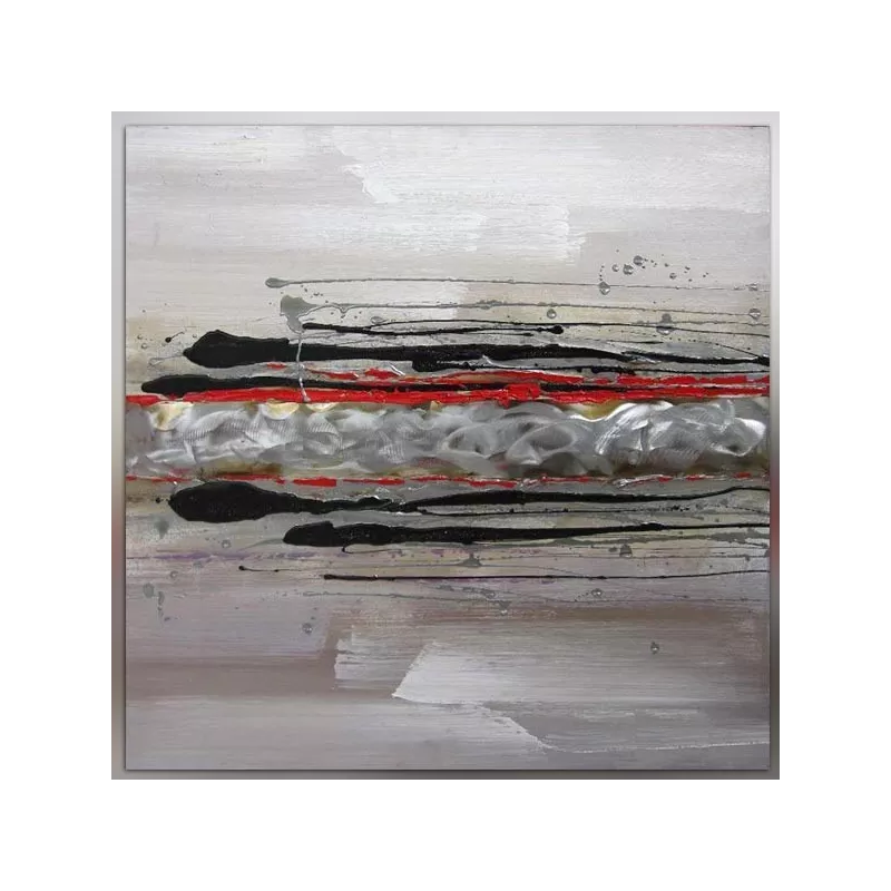 Abstract rood schilderij 80 x 80 cm