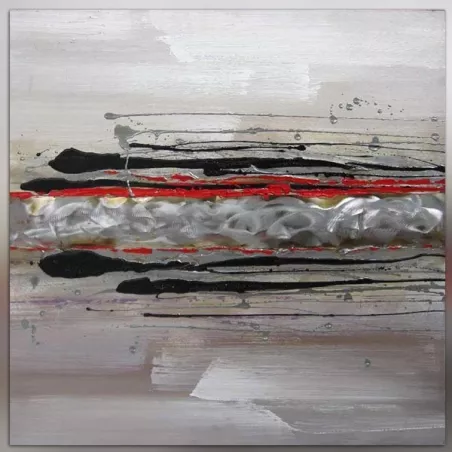 Abstract rood schilderij 80 x 80 cm