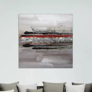 Abstract rood schilderij 80 x 80 cm
