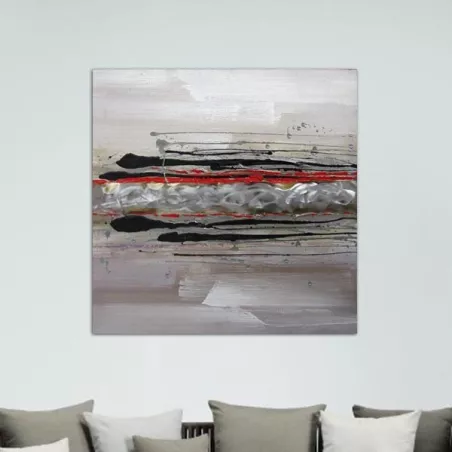Abstract rood schilderij 80 x 80 cm