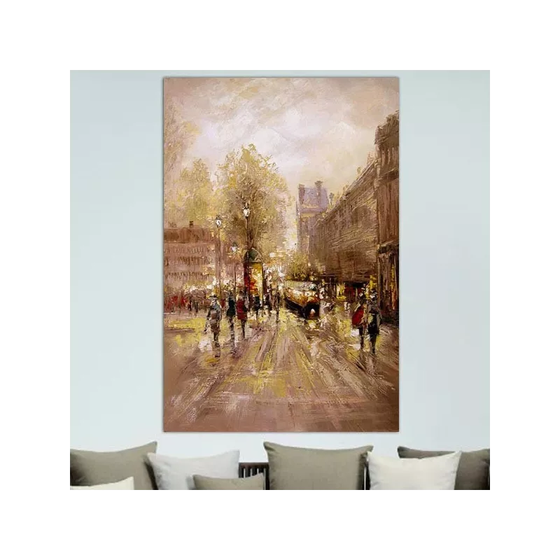 Historisch schilderij, Parijs, circa 1900, 80 x 120 cm