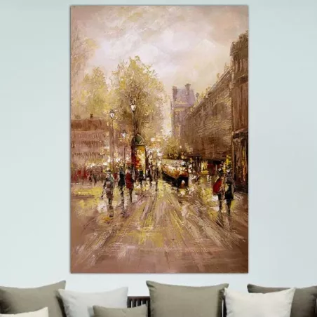 Historisch schilderij, Parijs, circa 1900, 80 x 120 cm