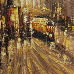 Historisch schilderij, Parijs, circa 1900, 80 x 120 cm