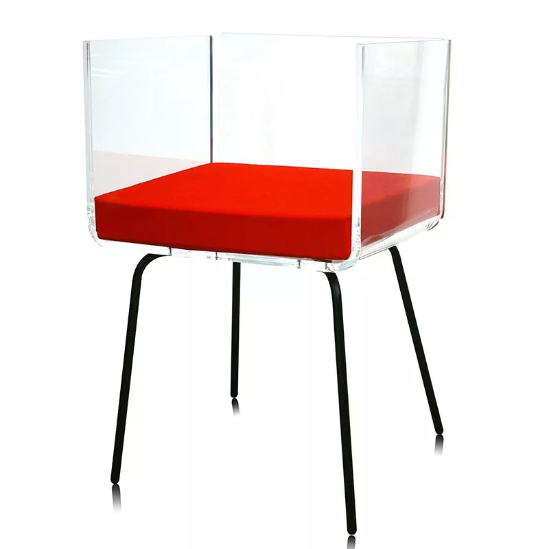 Cali acrila transparante fauteuil Kleur Rood