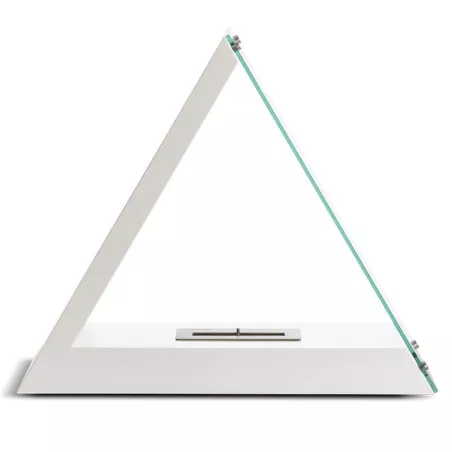 Kheops driehoekige bio ethanol haard, 80x68x30cm Kleur Wit