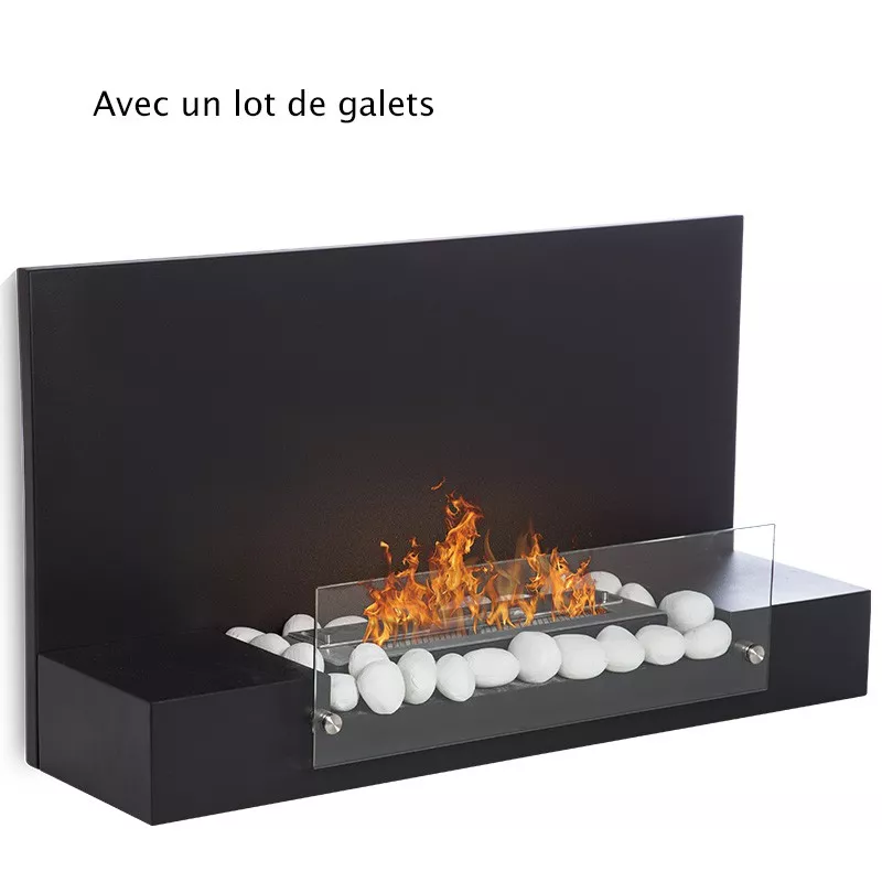 Hybride wand/vloer, ethanol 4kW Kleur Zwart
