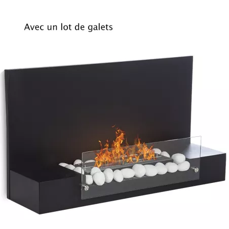 Hybride wand/vloer, ethanol 4kW Kleur Zwart