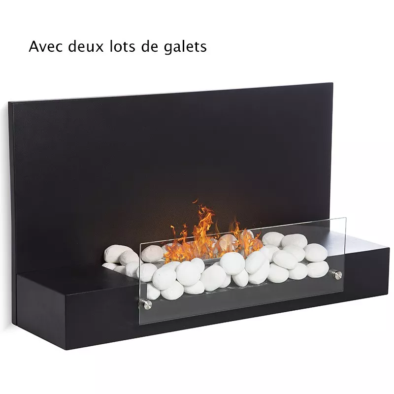 Hybride wand/vloer, ethanol 4kW Kleur Zwart