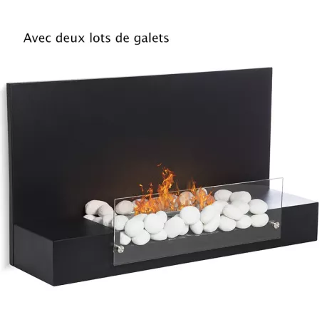 Hybride wand/vloer, ethanol 4kW Kleur Zwart