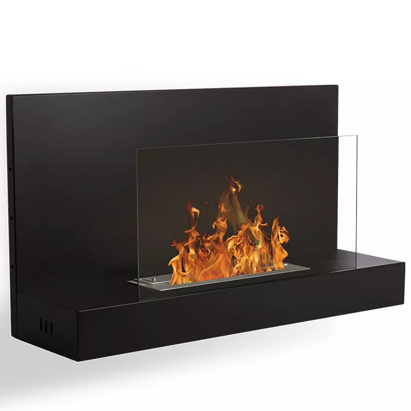 Oslo draagbare ethanolhaard, 90x50x25cm Kleur Zwart