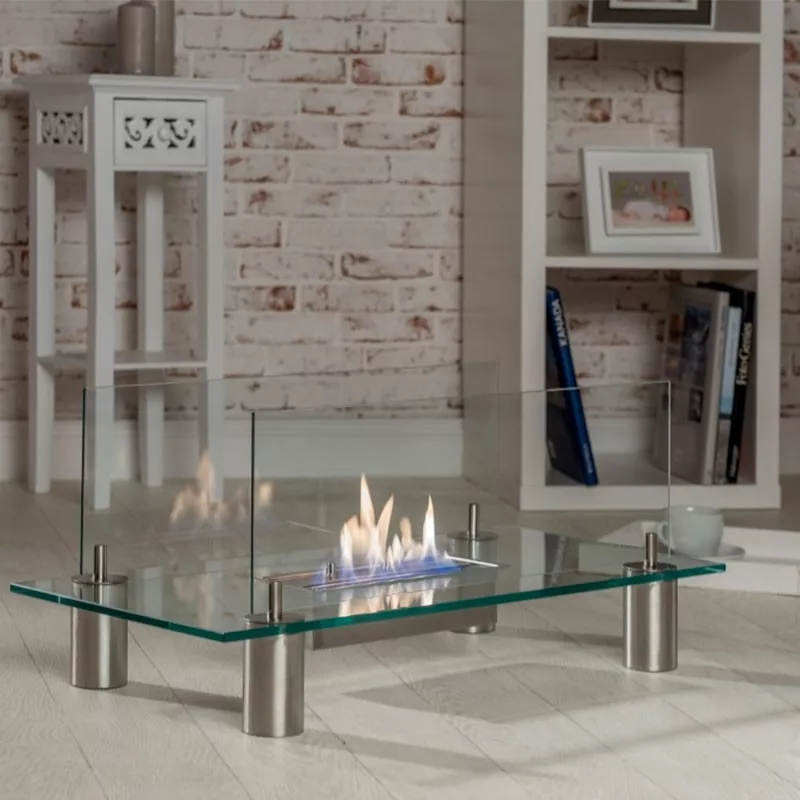 Glas ethanol haard Glas Kleur Geborsteld roestvrij staal