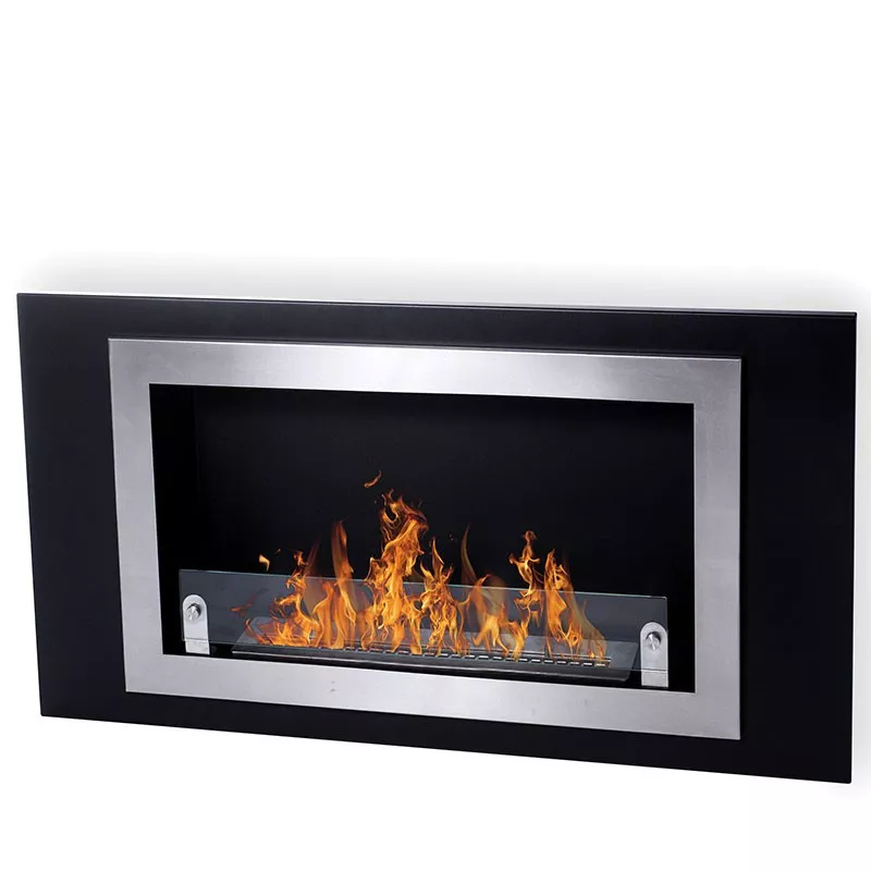 Wandhaard Stockholm, 2 haarden voor 5,4kW Kleur Geborsteld roestvrij staal