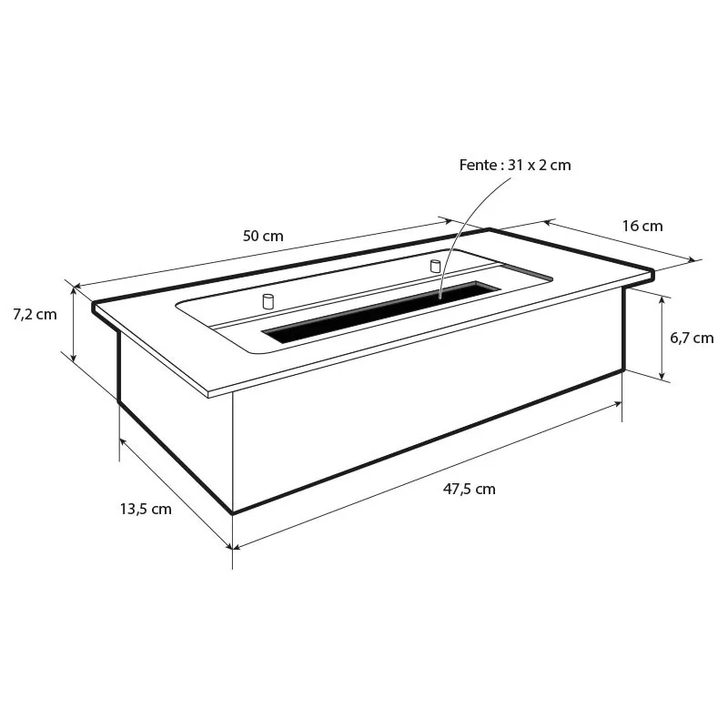 50 cm brander, 4,5 kW vermogen