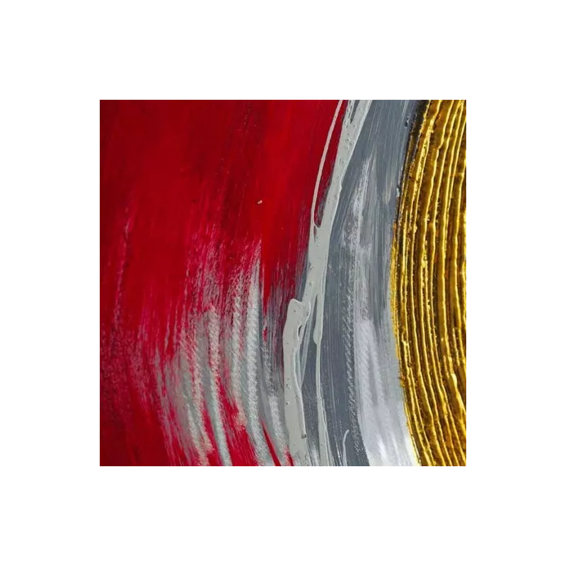 Abstracte rode verf en metaal, 120 x 60 x 4 cm