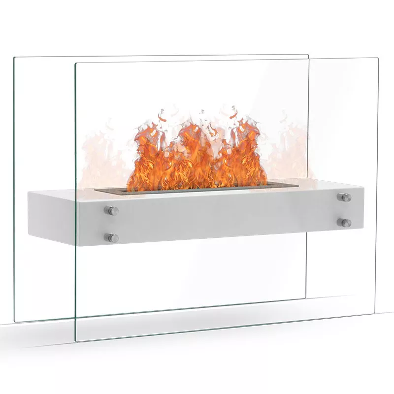 Zaphir vrijstaande ethanolhaard 6,5 kW Kleur Wit Brander 3L/6,5kW