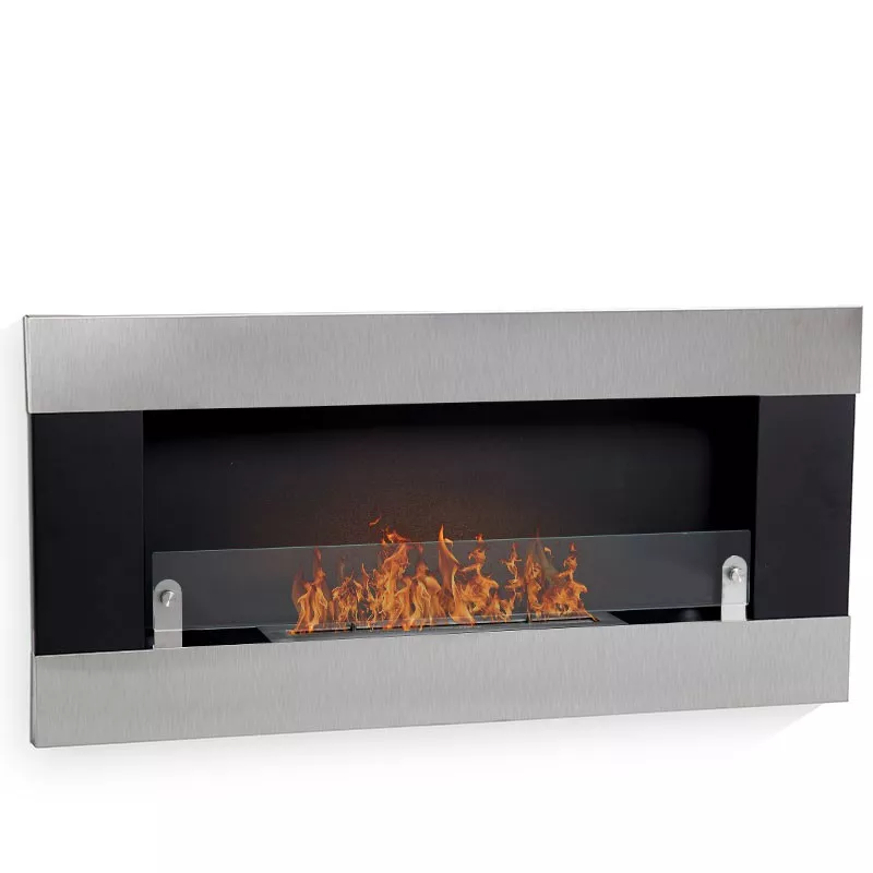 Aston wandgemonteerde ethanol haard Kleur Geborsteld roestvrij staal Brander 3L/6,5kW