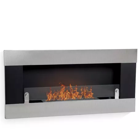 Aston wandgemonteerde ethanol haard Kleur Geborsteld roestvrij staal Brander 3L/6,5kW