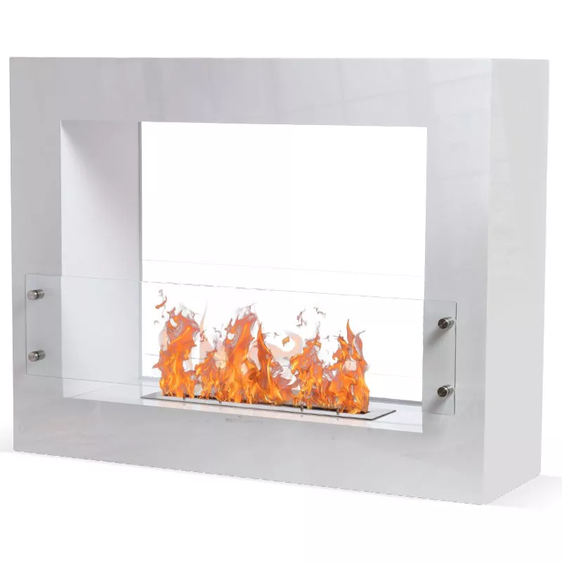 Boston design staande ethanol haard Kleur Wit Brander 3L/6,5kW