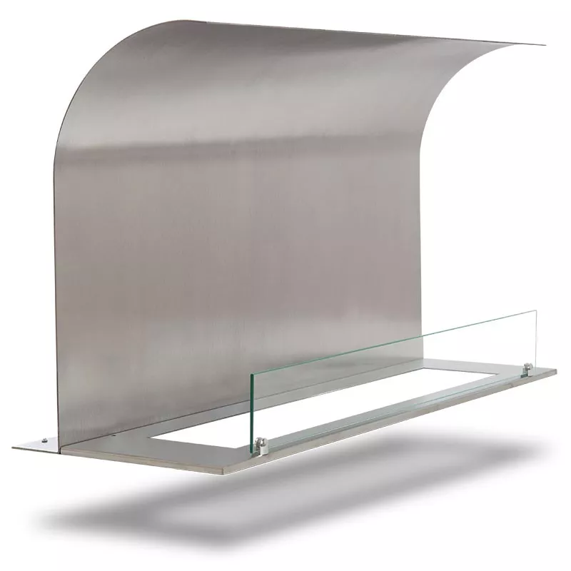 Beschermplaten voor bio-ethanolbranders Gebogen plaat breedte 100 cm platen voor 80 cm brander