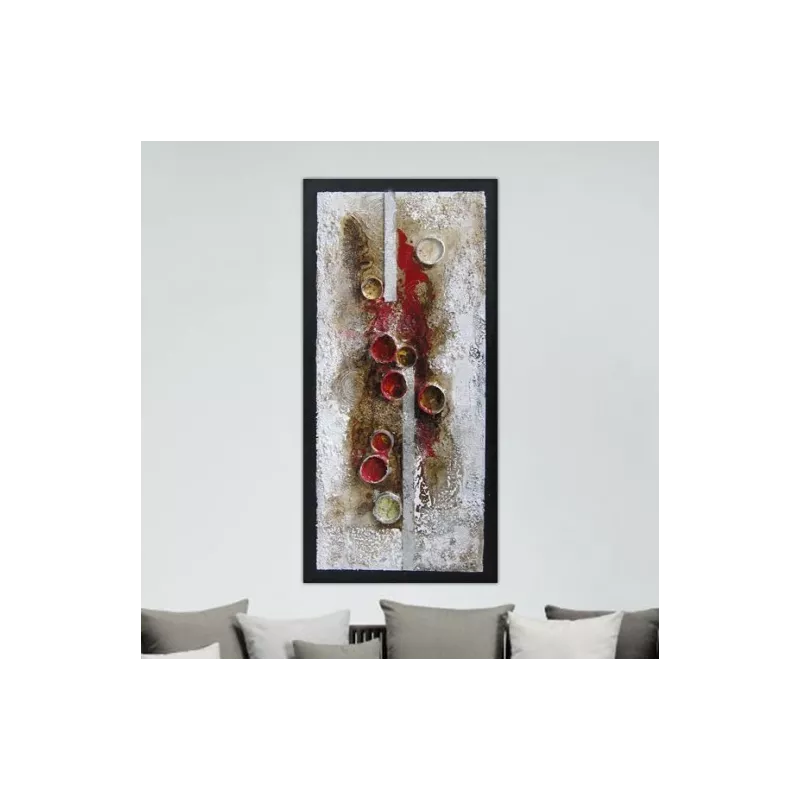 Abstract schilderij, cilindercollage, 120 x 60 cm
