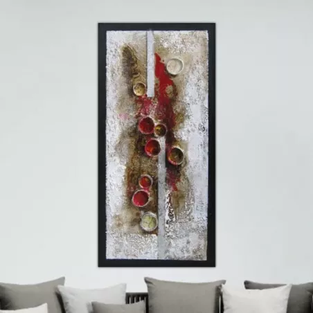 Abstract schilderij, cilindercollage, 120 x 60 cm