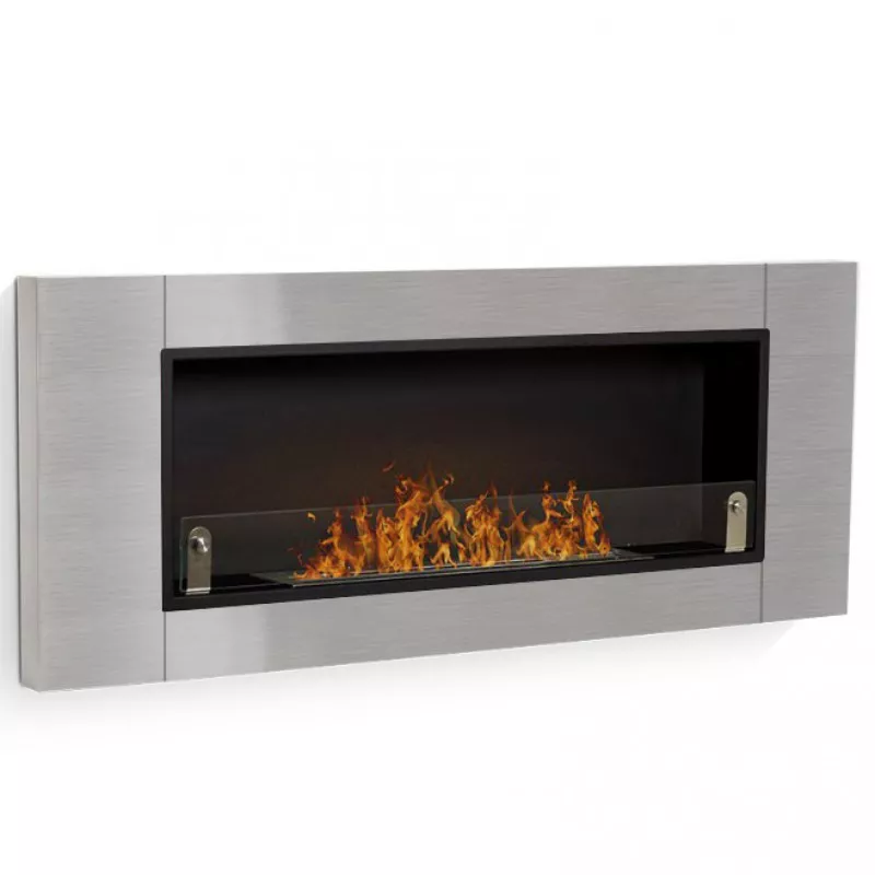 Cynthera bio-ethanol haard, 136x54x15cm Kleur Geborsteld roestvrij staal