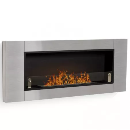 Cynthera bio-ethanol haard, 136x54x15cm Kleur Geborsteld roestvrij staal