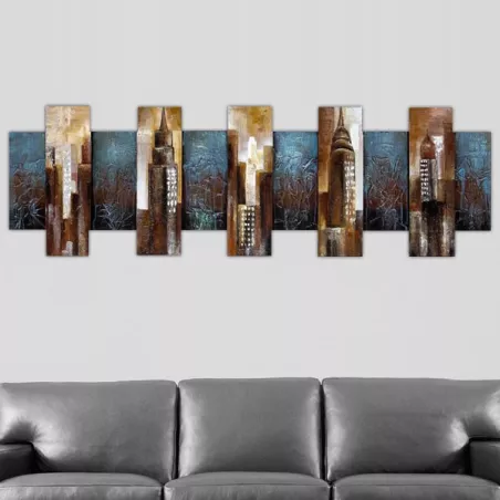 3D schilderij new york, NY reliëfschilderij, 160x50x7 cm