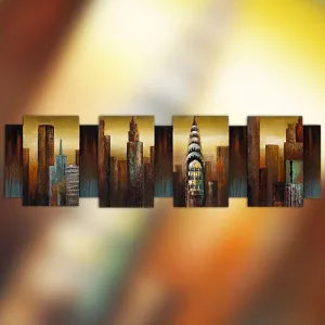 Reliëfschilderij New York, 170x50x7 cm
