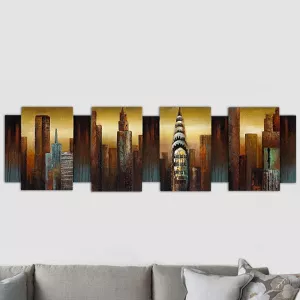Reliëfschilderij New York, 170x50x7 cm