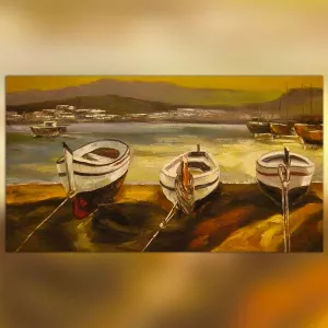 Marine schilderij, 80x200 cm